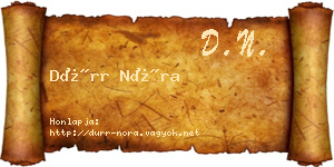 Dürr Nóra névjegykártya