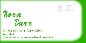 nora durr business card